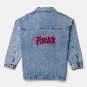 グラフィティホットピンク「FOREVER」 デニムジャケット