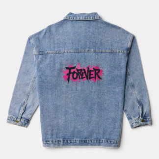 グラフィティホットピンク「FOREVER」 デニムジャケット