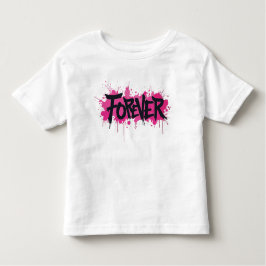 グラフィティホットピンク「FOREVER」 トドラーTシャツ