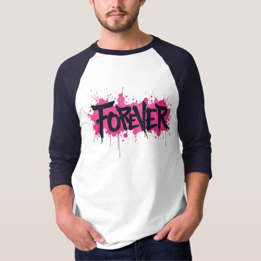 グラフィティホットピンク「FOREVER」 Tシャツ (正面)