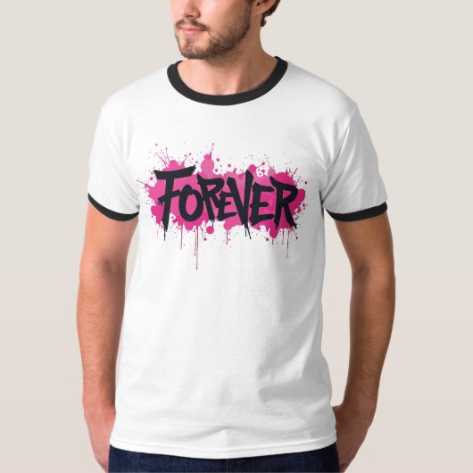 グラフィティホットピンク「FOREVER」 Tシャツ (正面)
