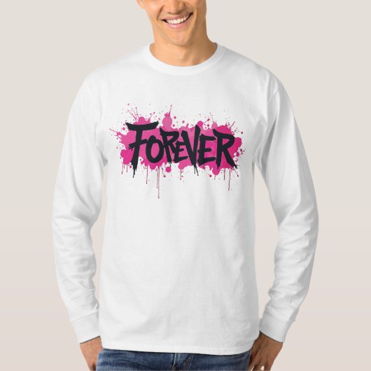 グラフィティホットピンク「FOREVER」 Tシャツ (正面)