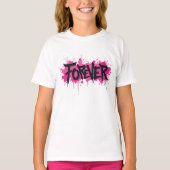 グラフィティホットピンク「FOREVER」 Tシャツ (正面)