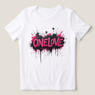 グラフィティホットピンク「ONELOVE」 トライブレンドTシャツ