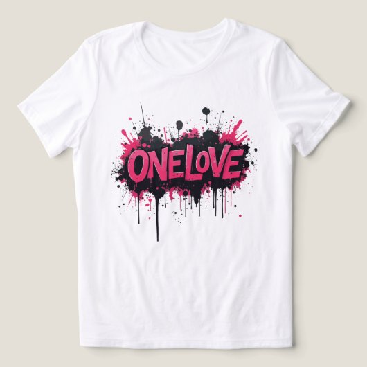 グラフィティホットピンク「ONELOVE」 トライブレンドＴシャツ (デザイン正面)