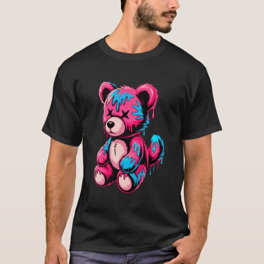 グラフィティメルティングアートウルフ狼 Tシャツ (正面)