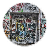 グラフィティモダンアクールーバン通りアート セラミックノブ (正面)