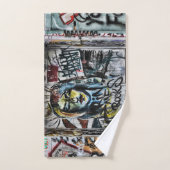 グラフィティモダンアクールーバン通りアート バスタオルセット (ハンドタオル)
