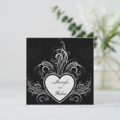 グラフィティモダンハート結婚式招待状 招待状 (スタンド正面)