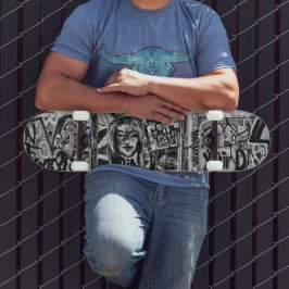 グラフィティモダンブクールラックスアンドホワイトアーバン通り スケートボード