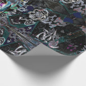 グラフィティモダンヴィンテージ白黒パターン ラッピングペーパー (角)