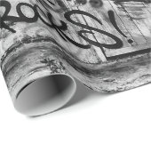 グラフィティモダン白黒アーバン通りアート ラッピングペーパー (ロールコーナー)