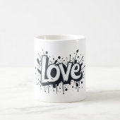 グラフィティモノクロラブラベル コーヒーマグカップ (中央)