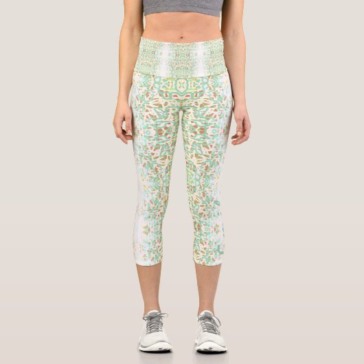 グラフィティラインブルートーンヨガパーソナライズされたC カプリレギンス (正面)