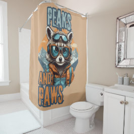 グラフィティラクーンはっきりしたデザイン シャワーカーテン