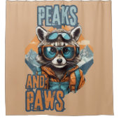 グラフィティラクーンはっきりしたデザイン シャワーカーテン (正面)