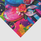 [グラフィティラブ]カラフル抽象芸術ハート&フラワー 薄葉紙 (詳細)