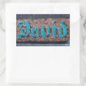 グラフィティラベル：デイビッド 長方形シール (バッグ)