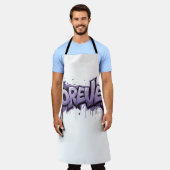 グラフィティラベンダーインフィニティ「FOREVER」 エプロン (着用した状態)