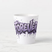 グラフィティラベンダーインフィニティ「FOREVER」 カフェラテマグ (正面)