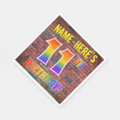 グラフィティレインボールック11誕生日!+名前をカスタムする スタンダードランチョンナプキン (角)