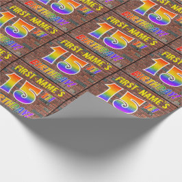 グラフィティレインボールック15th誕生日!&名前をカスタムする ラッピングペーパー