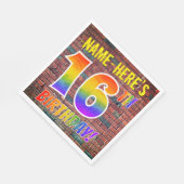 グラフィティレインボールック16th誕生日!+名前をカスタムする スタンダードランチョンナプキン (角)