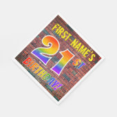 グラフィティレインボールック21歳の誕生日!+名前をカスタムする スタンダードランチョンナプキン (角)