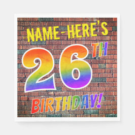 グラフィティレインボールック26th誕生日!+名前をカスタムする スタンダードランチョンナプキン