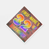 グラフィティレインボールック32nd誕生日!+名前をカスタムする スタンダードランチョンナプキン (角)