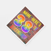 グラフィティレインボールック38th誕生日!+名前をカスタムする スタンダードランチョンナプキン (角)