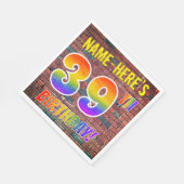 グラフィティレインボールック39th誕生日!+名前をカスタムする スタンダードランチョンナプキン (角)