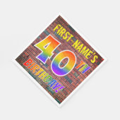 グラフィティレインボールック40歳の誕生日!+名前をカスタムする スタンダードランチョンナプキン (角)