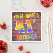グラフィティレインボールック41st誕生日!+名前をカスタムする スタンダードランチョンナプキン (インサイチュ)