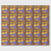 グラフィティレインボールック48th誕生日!&名前をカスタムする ラッピングペーパー (フラット)