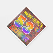 グラフィティレインボールック53rd誕生日!+名前をカスタムする スタンダードランチョンナプキン (角)