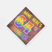 グラフィティレインボールック64th誕生日!+名前をカスタムする スタンダードランチョンナプキン (角)