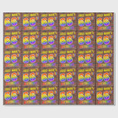 グラフィティレインボールック66th誕生日!&名前をカスタムする ラッピングペーパー (フラット)