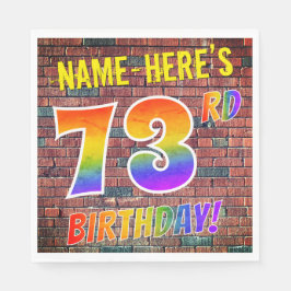 グラフィティレインボールック73rd誕生日!+名前をカスタムする スタンダードランチョンナプキン