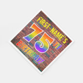 グラフィティレインボールック75th誕生日!+名前をカスタムする スタンダードランチョンナプキン (角)