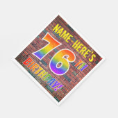 グラフィティレインボールック76th誕生日!+名前をカスタムする スタンダードランチョンナプキン (角)