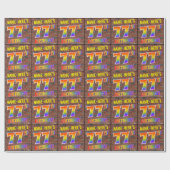 グラフィティレインボールック77th誕生日!&名前をカスタムする ラッピングペーパー (フラット)