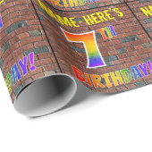 グラフィティレインボールック7th誕生日!&名前をカスタムする ラッピングペーパー (ロールコーナー)