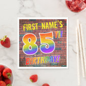 グラフィティレインボールック85th誕生日!+名前をカスタムする スタンダードランチョンナプキン (インサイチュ)