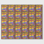 グラフィティレインボールック85th誕生日!&名前をカスタムする ラッピングペーパー (フラット)