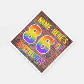 グラフィティレインボールック86th誕生日!+名前をカスタムする スタンダードランチョンナプキン (角)