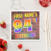 グラフィティレインボールック94th誕生日!+名前をカスタムする スタンダードランチョンナプキン (インサイチュ)