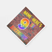 グラフィティレインボールック9th誕生日!+名前をカスタムする スタンダードランチョンナプキン (角)