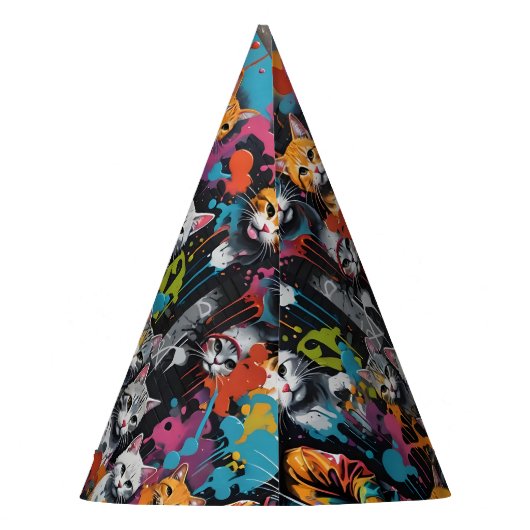 グラフィティレジェンド通り猫ハッピーバースデー名 パーティーハット (裏面)