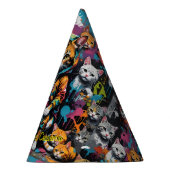 グラフィティレジェンド通り猫ハッピーバースデー名 パーティーハット (右)